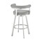 Armen Living Nolagam Swivel Bar Stool in Brushed Stainless Steel with Light Gray Faux Leather 840254335677 - alternate 9